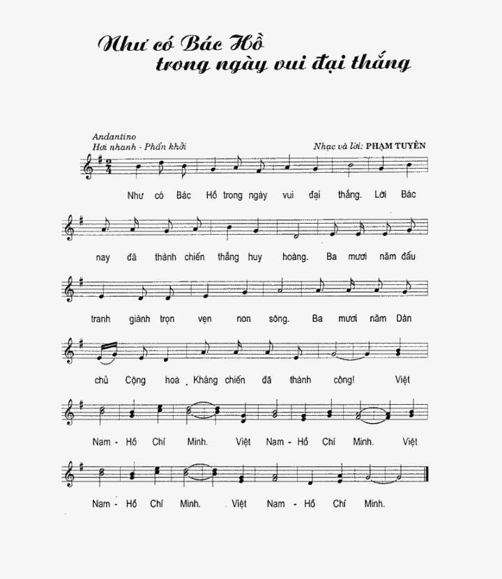 Sheet nhạc Như có Bác trong ngày vui đại thắng - Trang 1