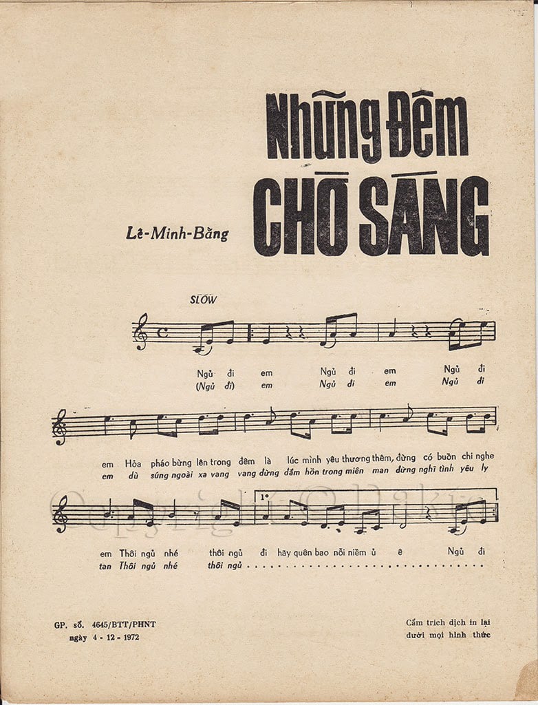 Sheet nhạc Những đêm chờ sáng - Trang 2