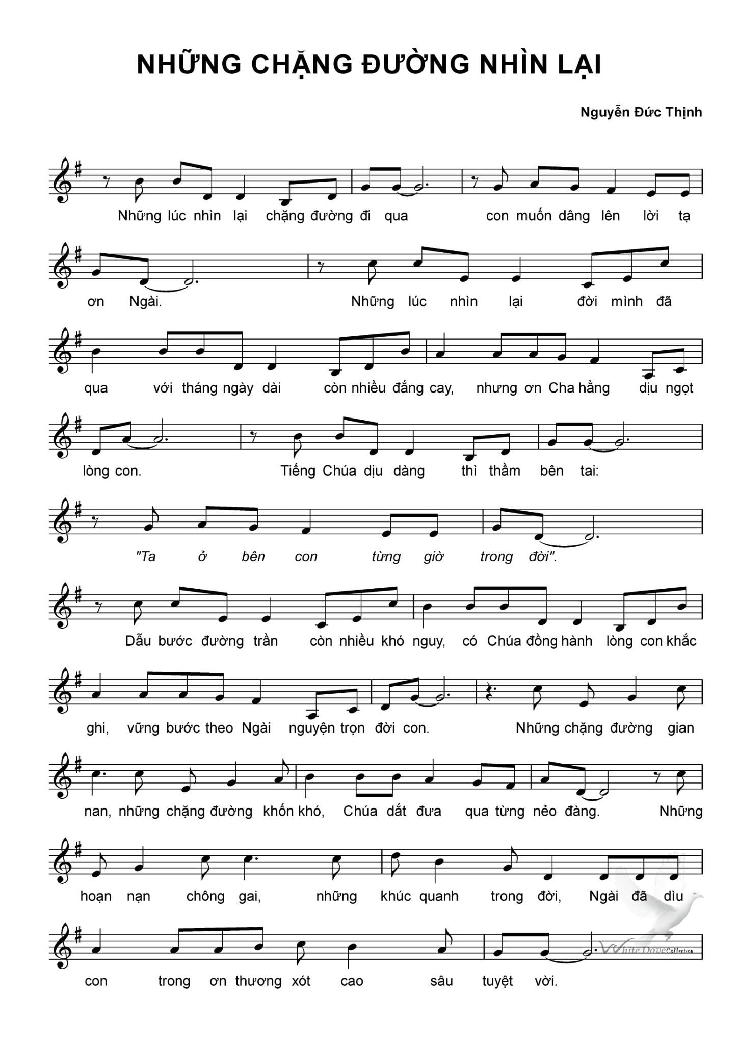 Sheet nhạc Những chặng đường nhìn lại - Trang 1