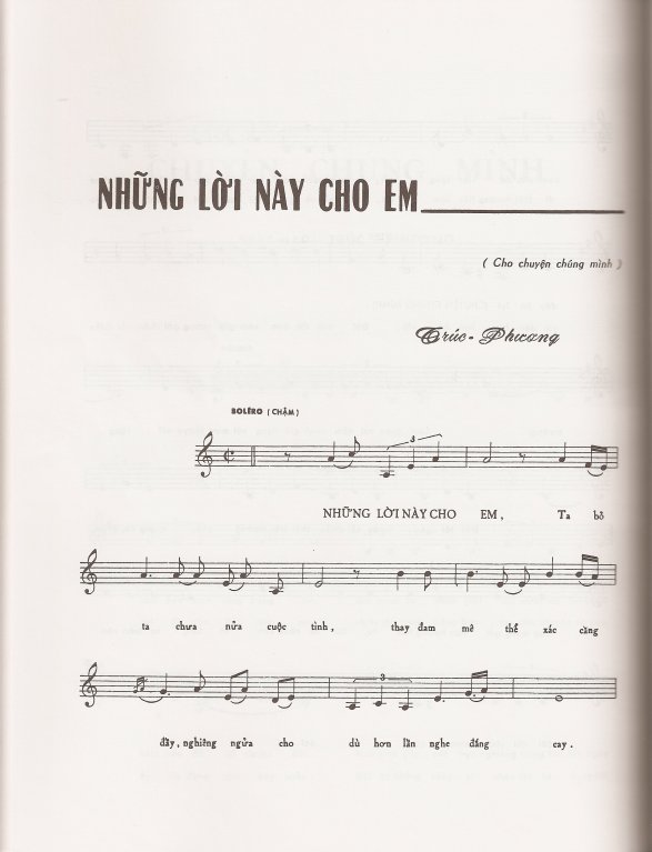 Sheet nhạc Những lời này cho em - Trang 1