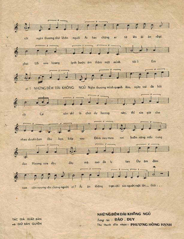 Sheet nhạc Những đêm dài không ngủ - Trang 3