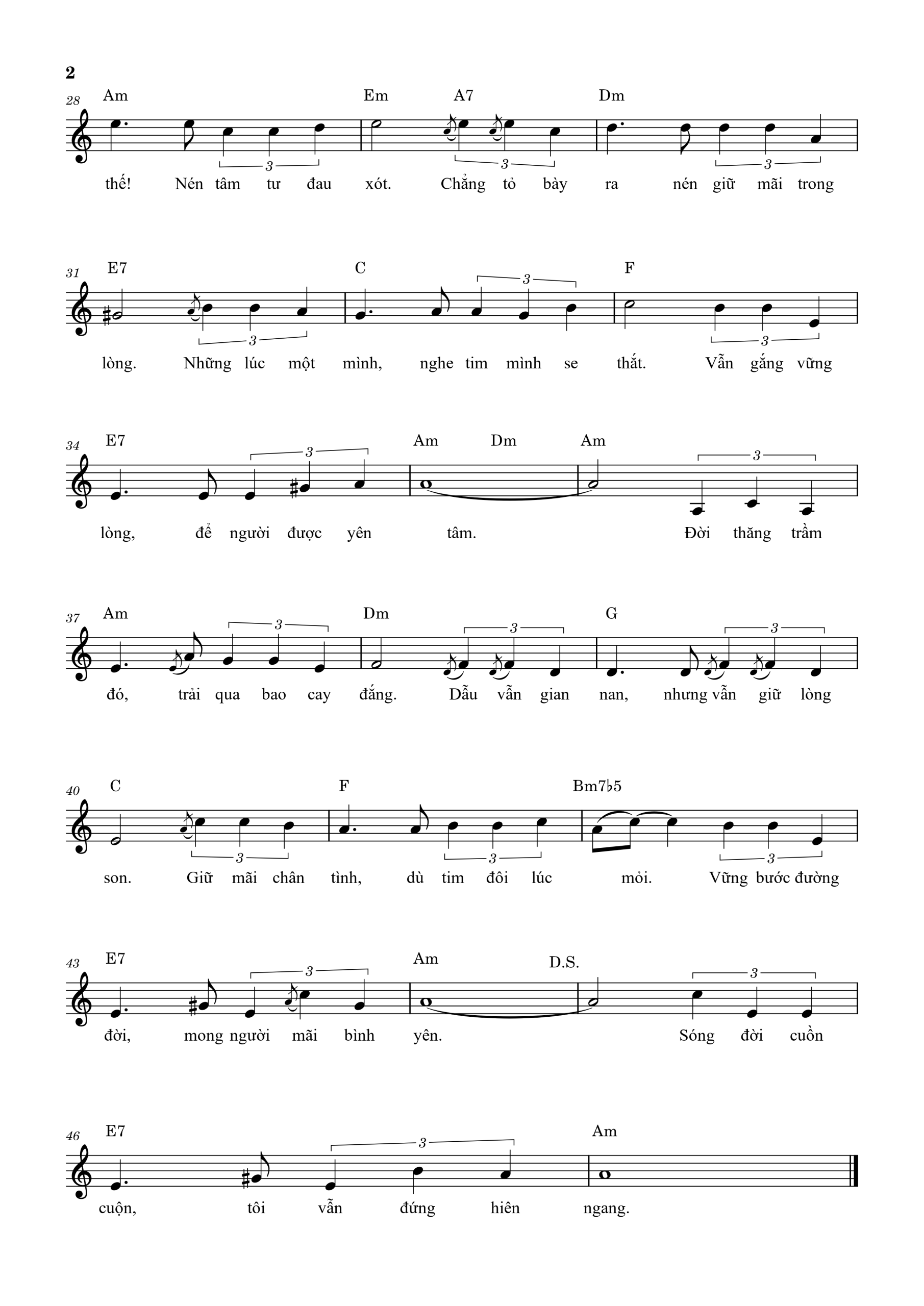 Sheet nhạc Nỗi niềm đàn ông - Trang 2