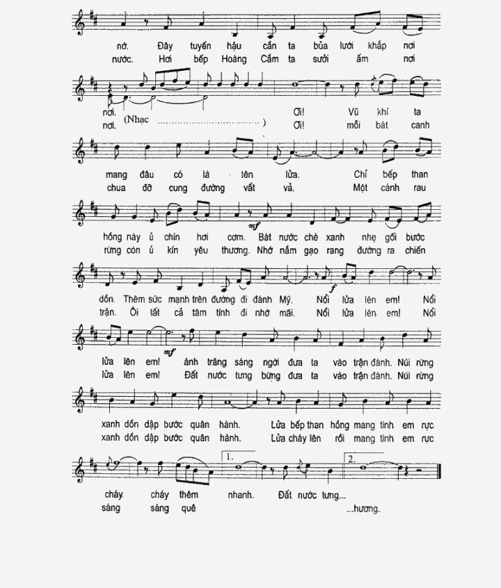 Sheet nhạc Nổi lửa lên em - Trang 2