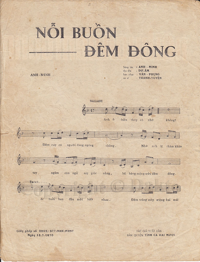 Sheet nhạc Nỗi buồn đêm đông - Trang 2