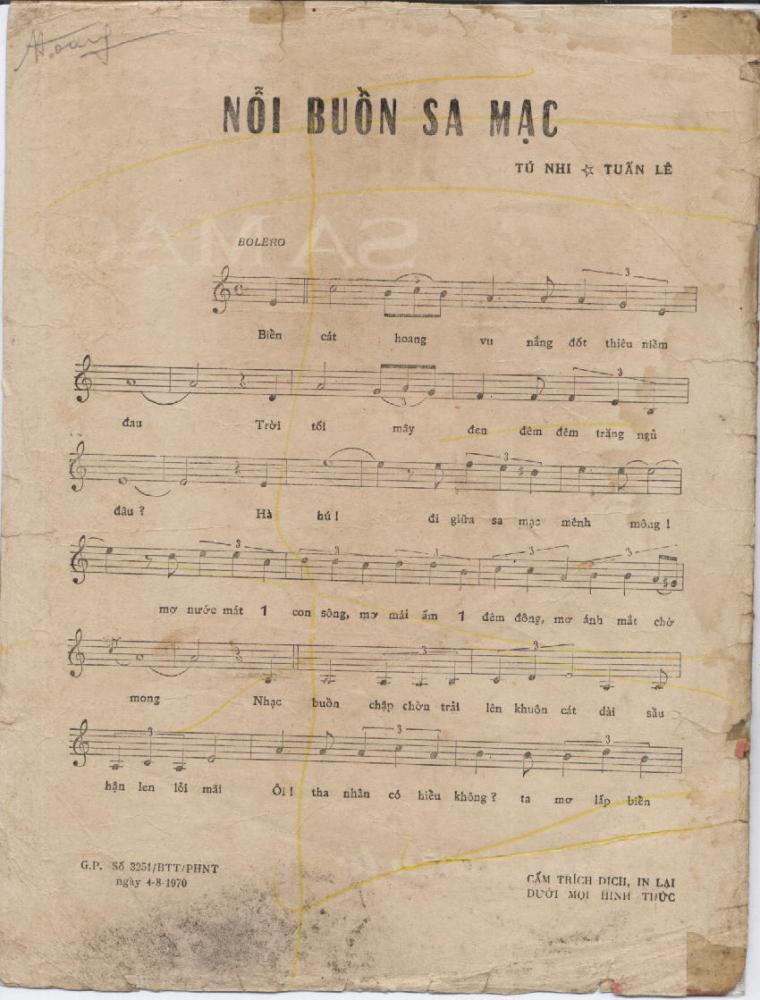 Sheet nhạc Nỗi buồn sa mạc - Trang 2