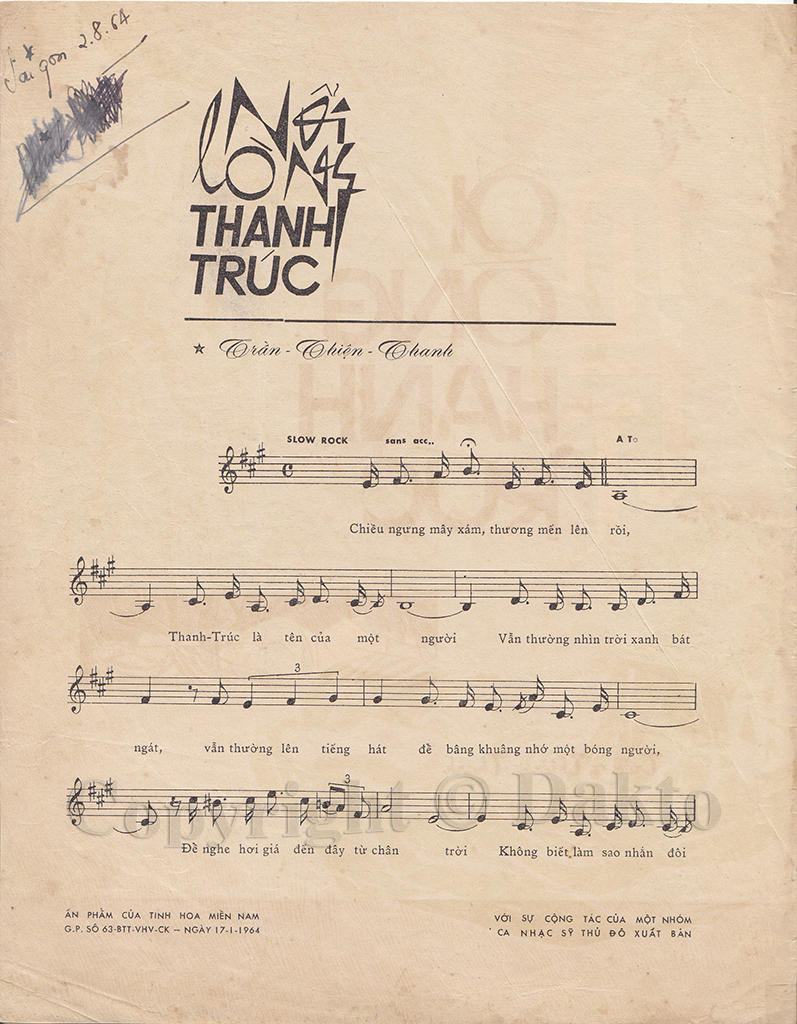 Sheet nhạc Nỗi lòng Thanh Trúc - Trang 2