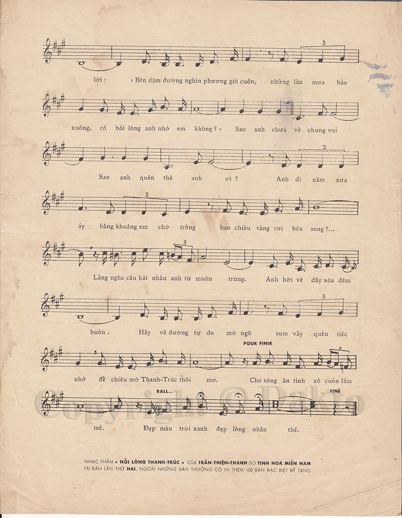 Sheet nhạc Nỗi lòng Thanh Trúc - Trang 3