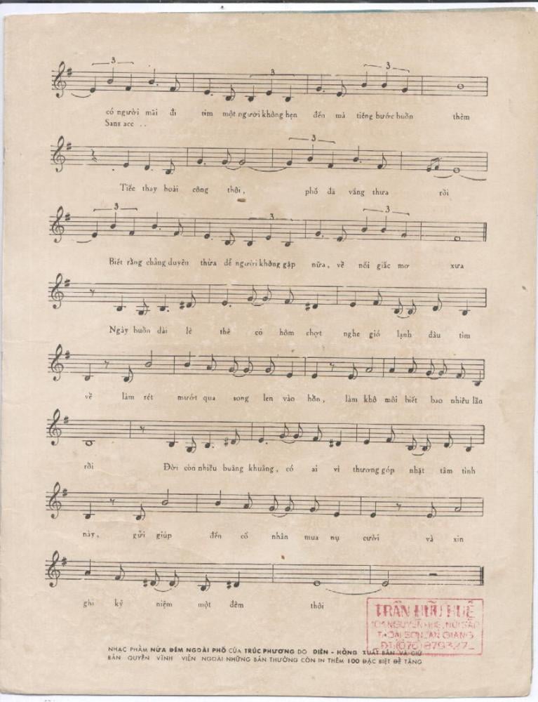 Sheet nhạc Nửa đêm ngoài phố - Trang 3