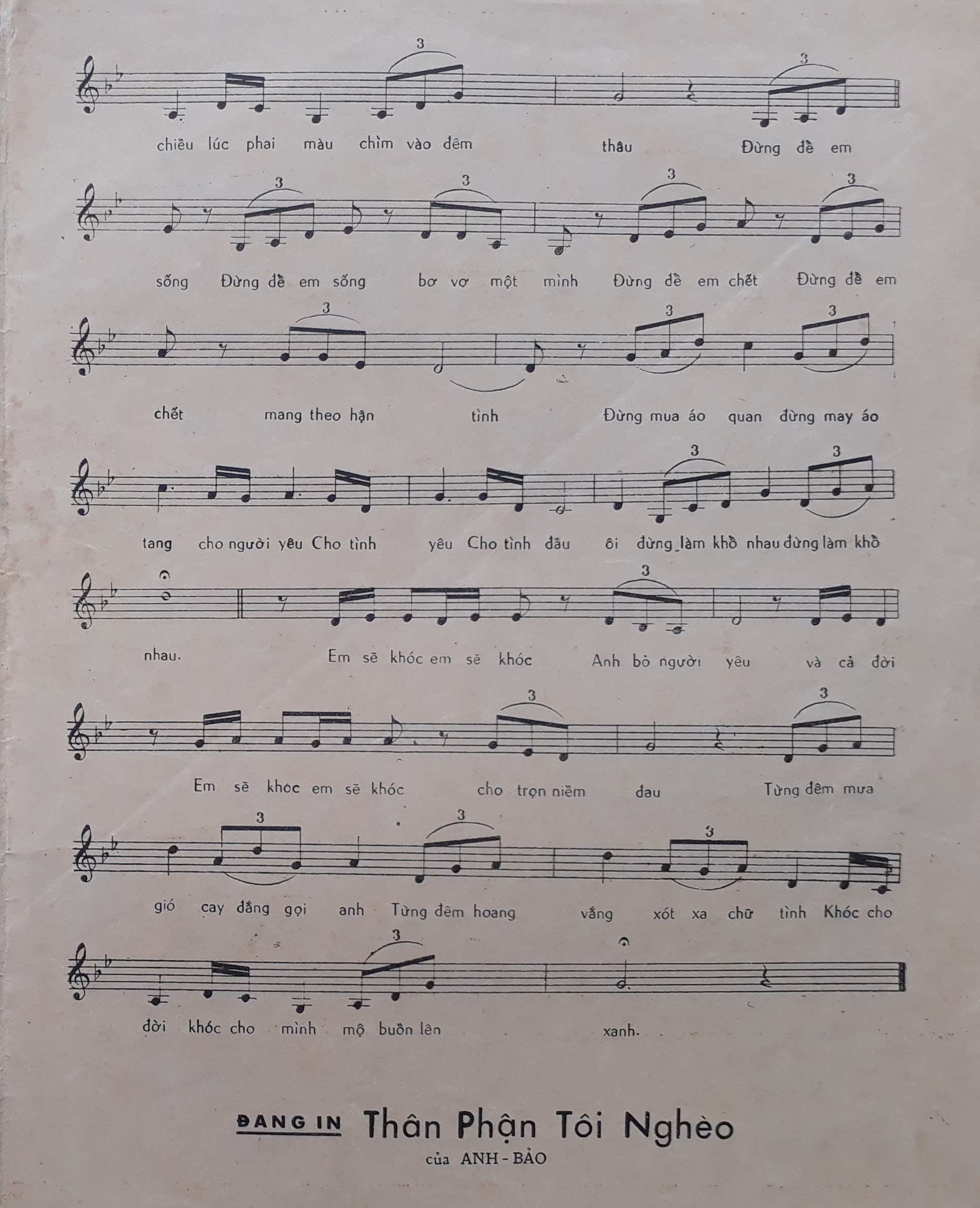 Sheet nhạc Nước mắt một linh hồn - Trang 3