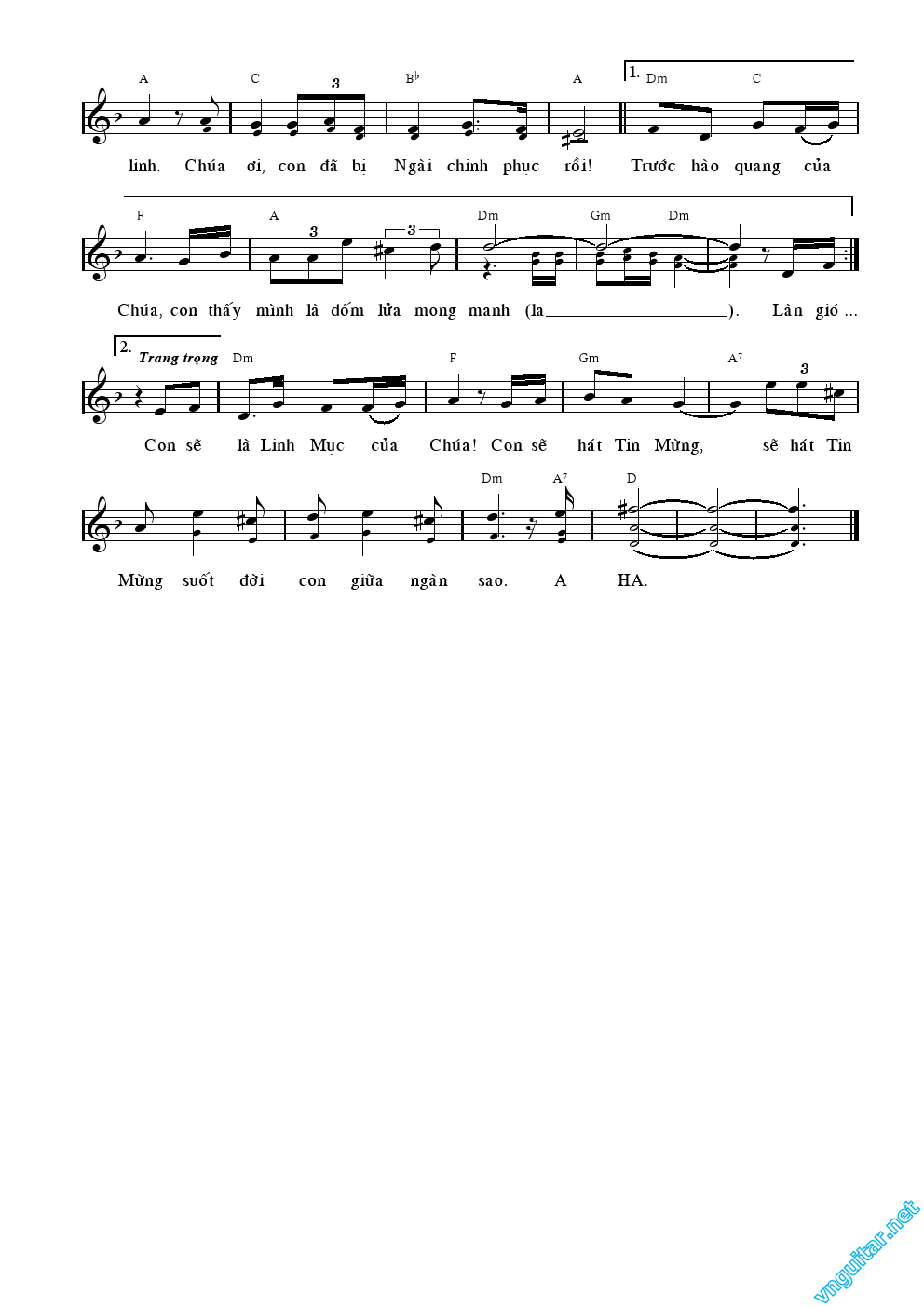 Sheet nhạc Ơn gọi của ngôi sao - Trang 2