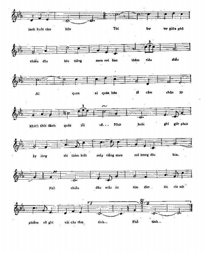 Sheet nhạc Phố chiều - Trang 2