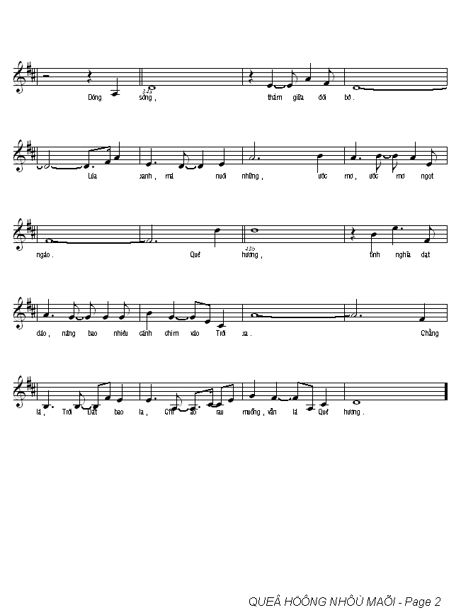 Sheet nhạc Quê hương nhớ mãi - Trang 2