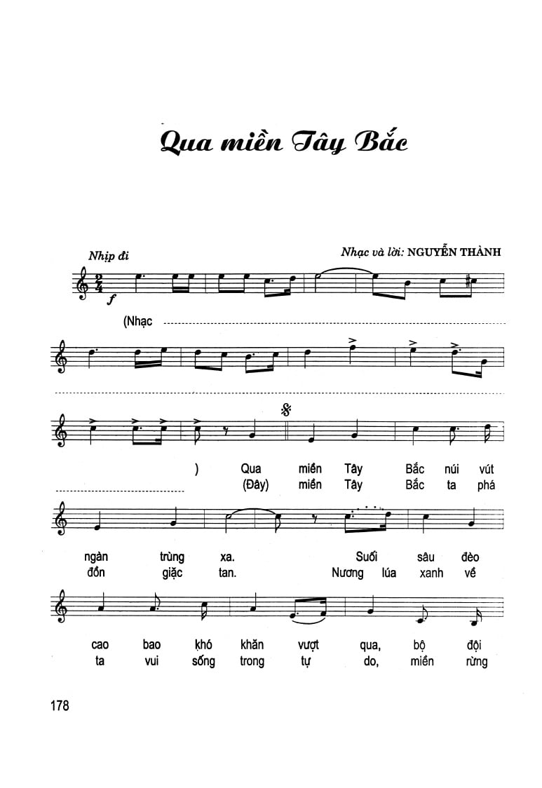 Sheet nhạc Qua miền Tây Bắc - Trang 1