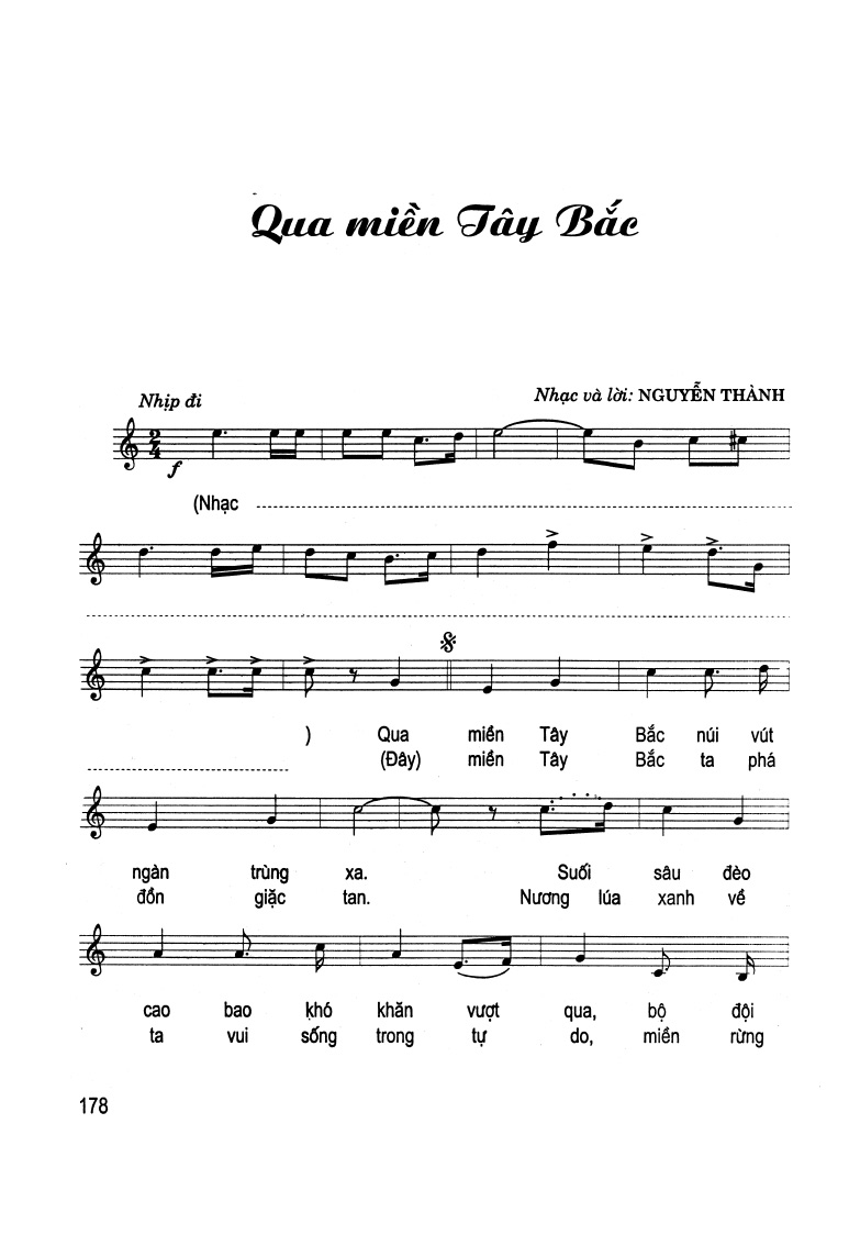 Sheet nhạc Qua miền Tây Bắc - Trang 1