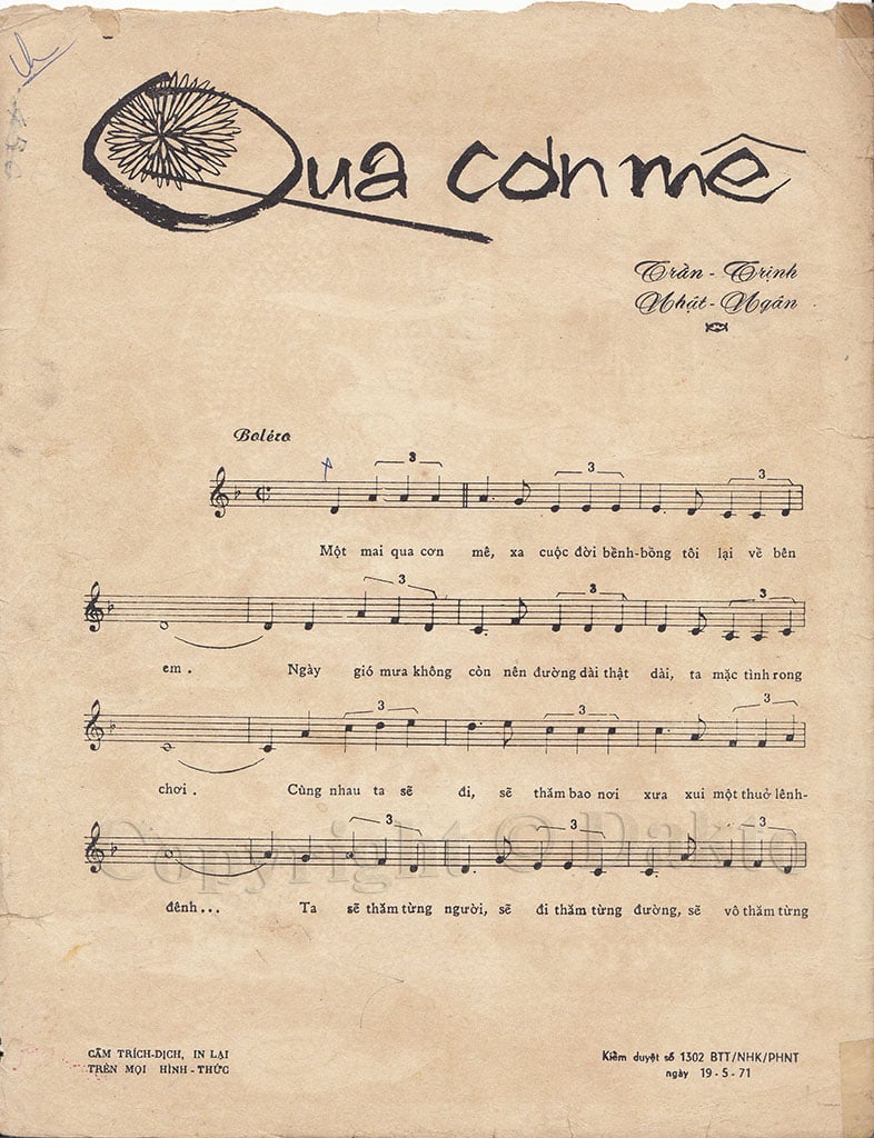 Sheet nhạc Qua cơn mê - Trang 2