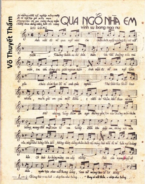 Sheet nhạc Qua ngõ nhà em - Trang 2