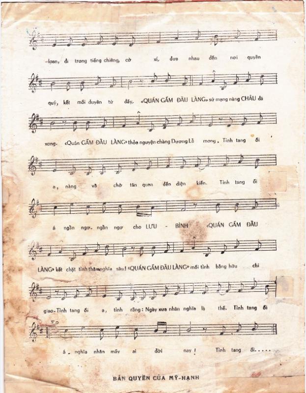 Sheet nhạc Quán gấm đầu làng - Trang 3