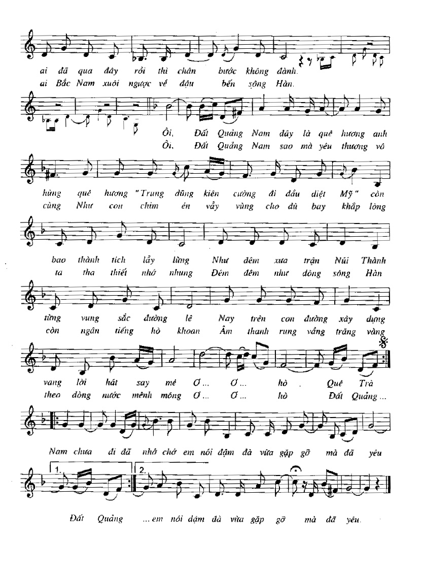 Sheet nhạc Quảng Nam yêu thương - Trang 2