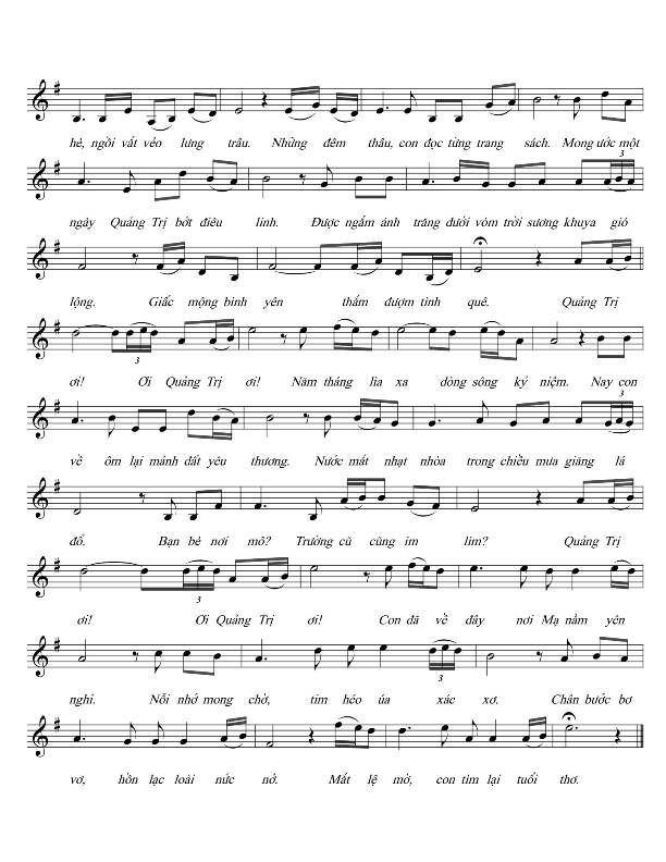 Sheet nhạc Quảng Trị ngày con về - Trang 2