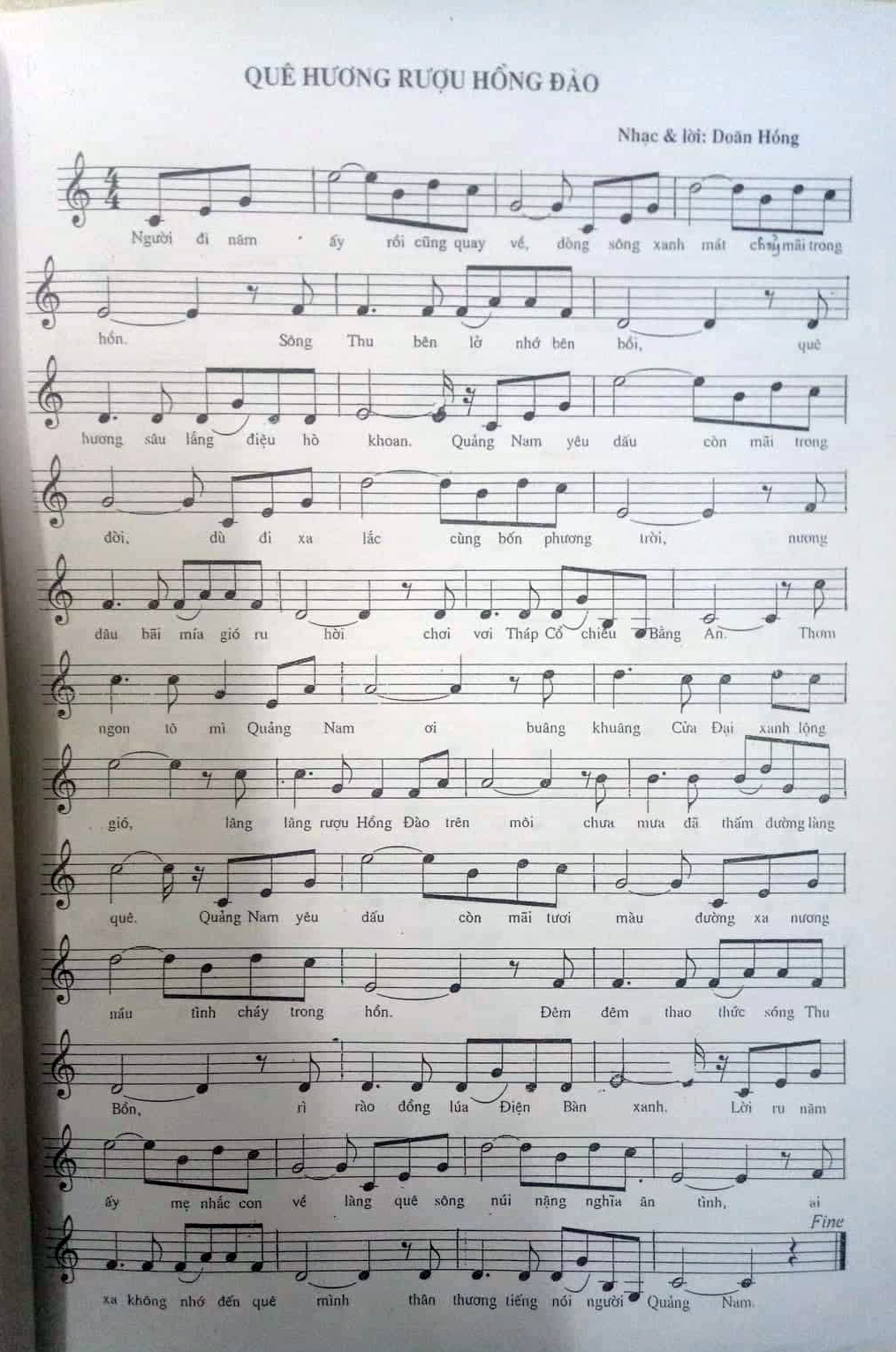 Sheet nhạc Quê hương rượu Hồng Đào - Trang 1