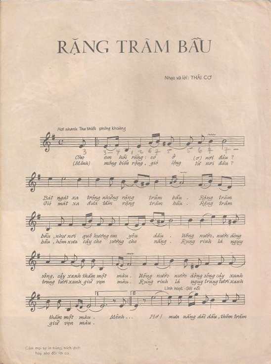 Sheet nhạc Rặng trâm bầu - Trang 2