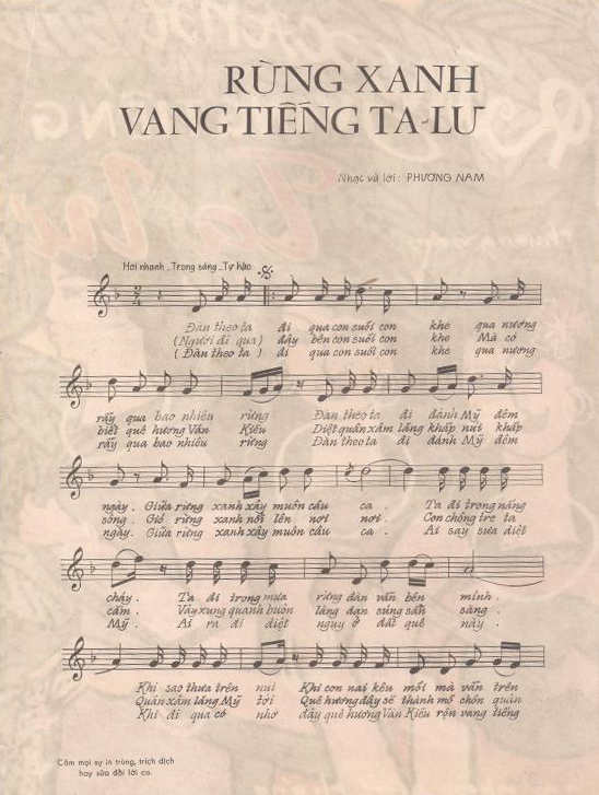 Sheet nhạc Rừng xanh vang tiếng Ta Lư - Trang 2