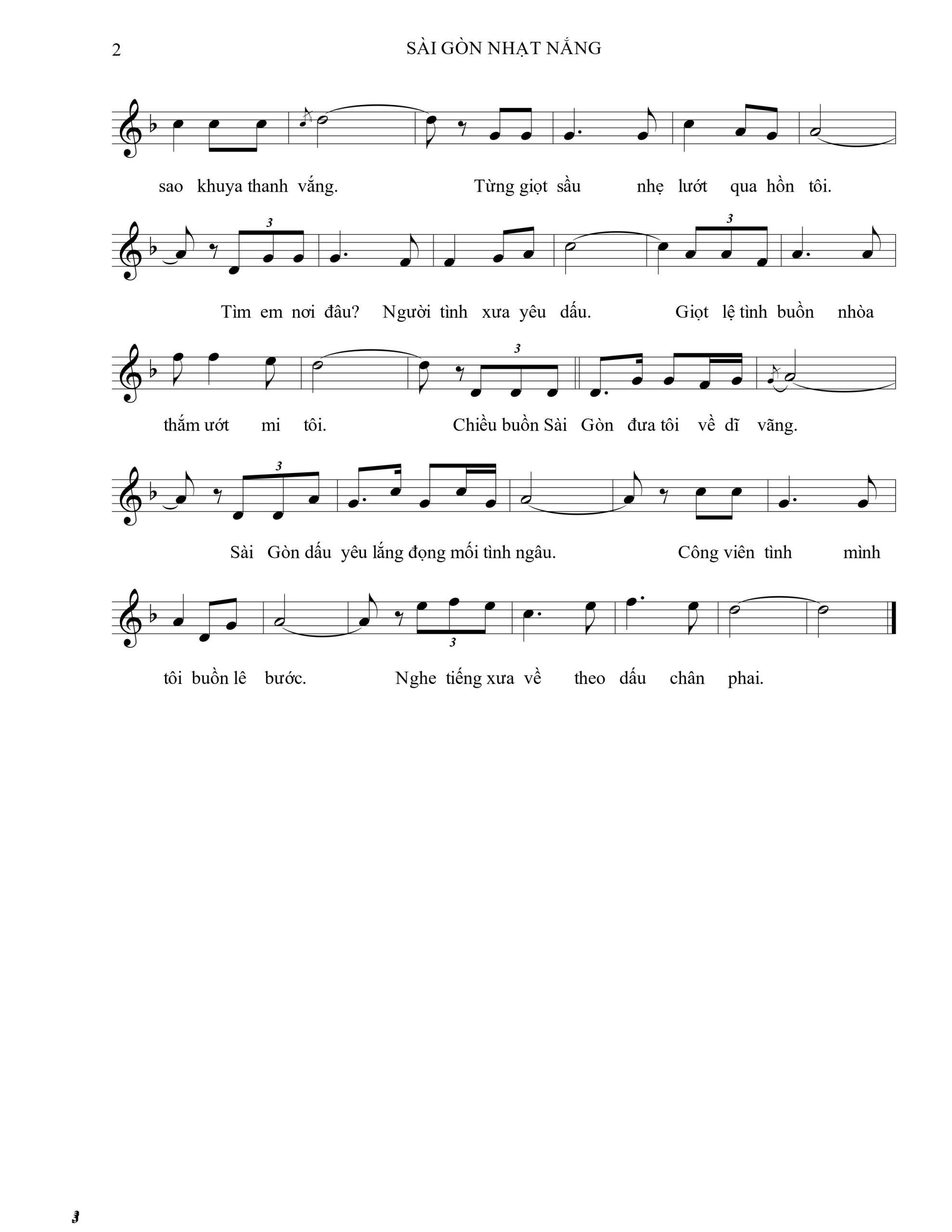 Sheet nhạc Sài Gòn nhạt nắng - Trang 2