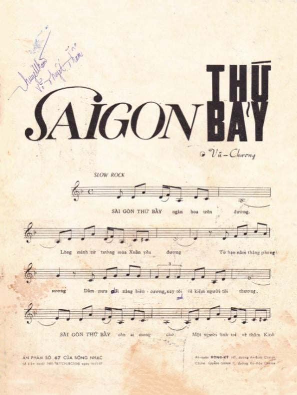 Sheet nhạc Sài Gòn thứ bảy - Trang 2
