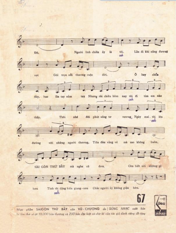 Sheet nhạc Sài Gòn thứ bảy - Trang 3