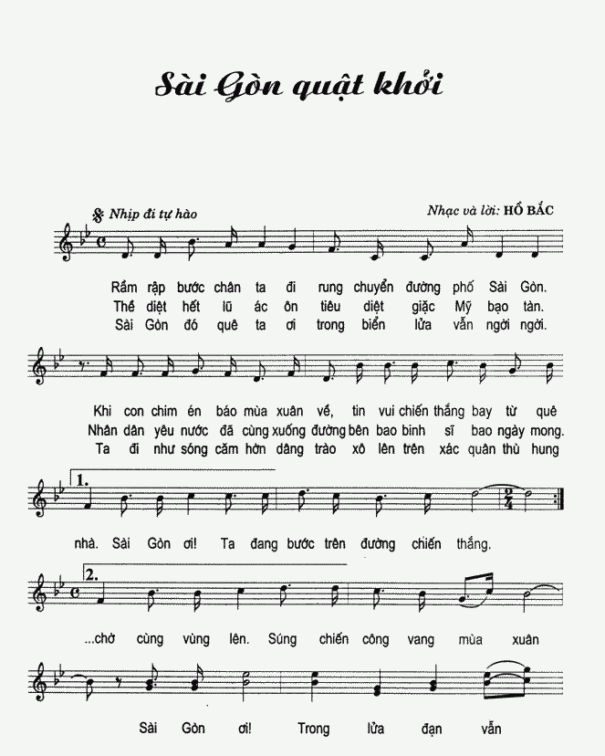 Sheet nhạc Sài Gòn quật khởi - Trang 1