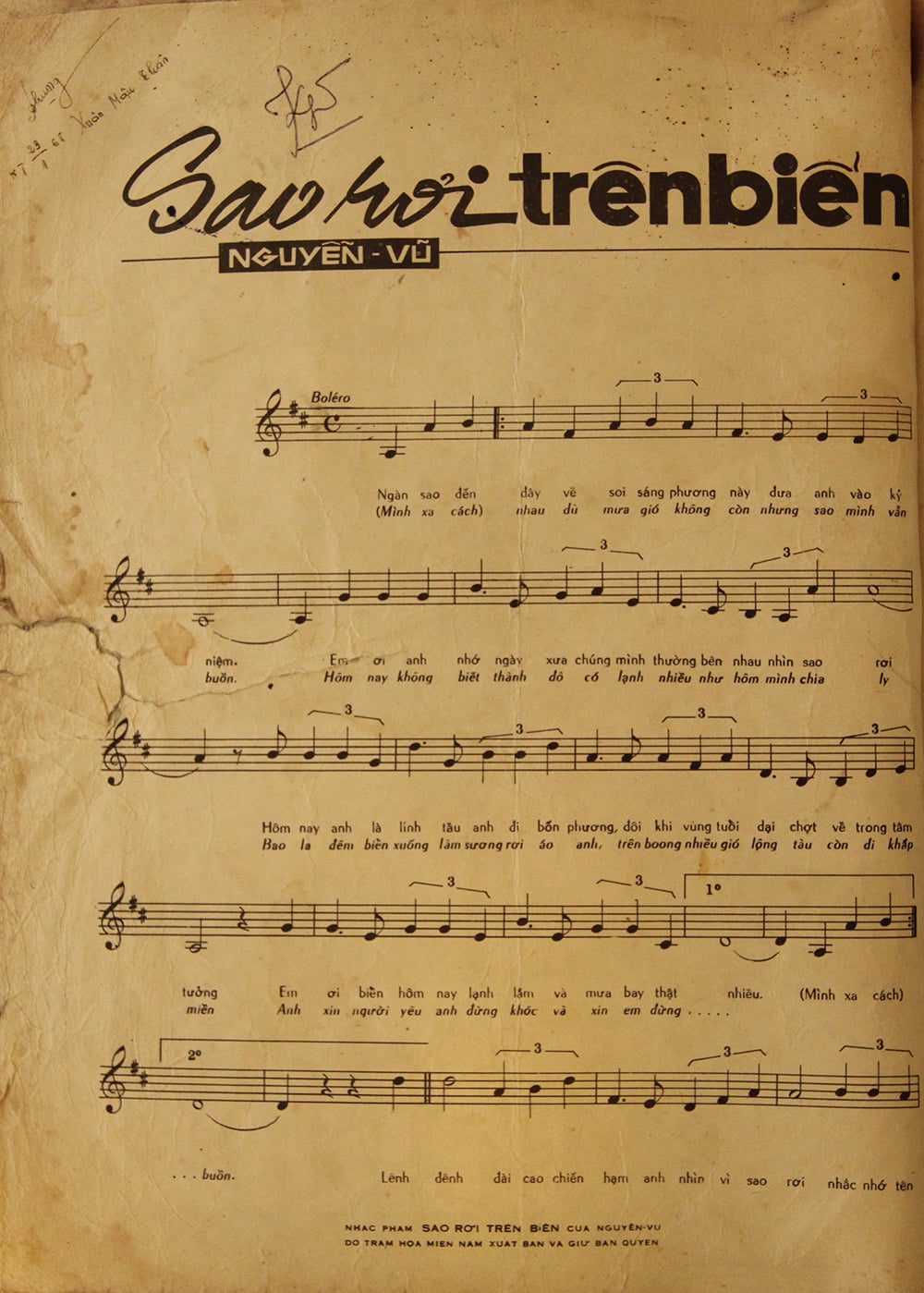 Sheet nhạc Sao rơi trên biển - Trang 2