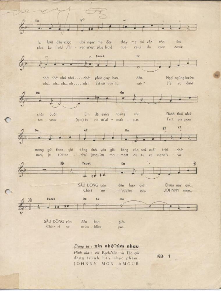 Sheet nhạc Sầu đông - Trang 3