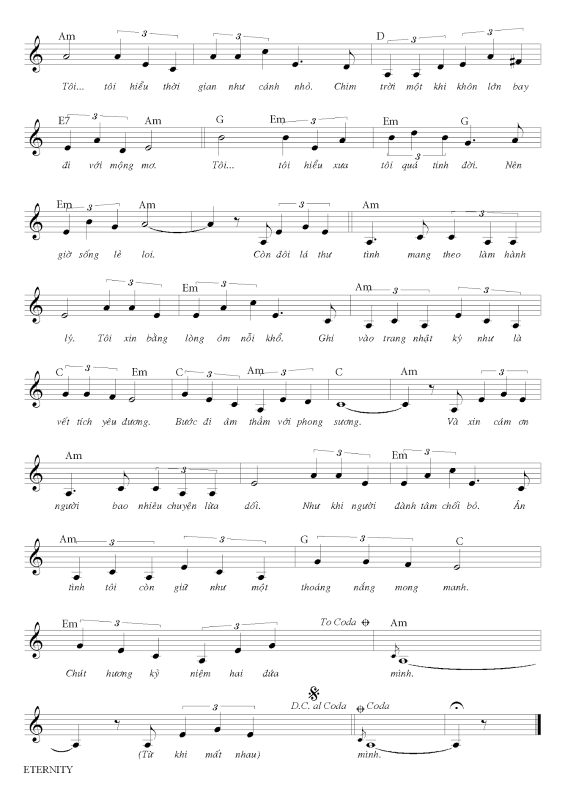 Sheet nhạc Sầu lẻ bóng 2 - Trang 2