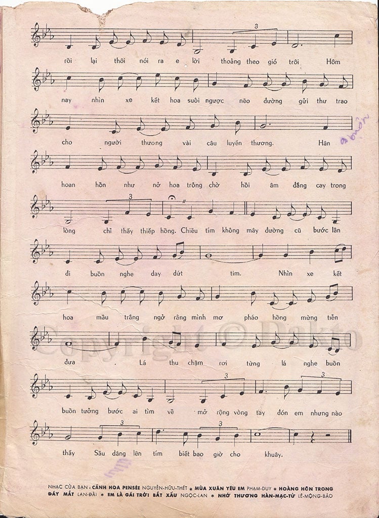 Sheet nhạc Sầu tím thiệp hồng - Trang 3