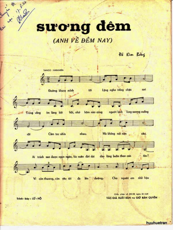 Sheet nhạc Sương đêm - Trang 2