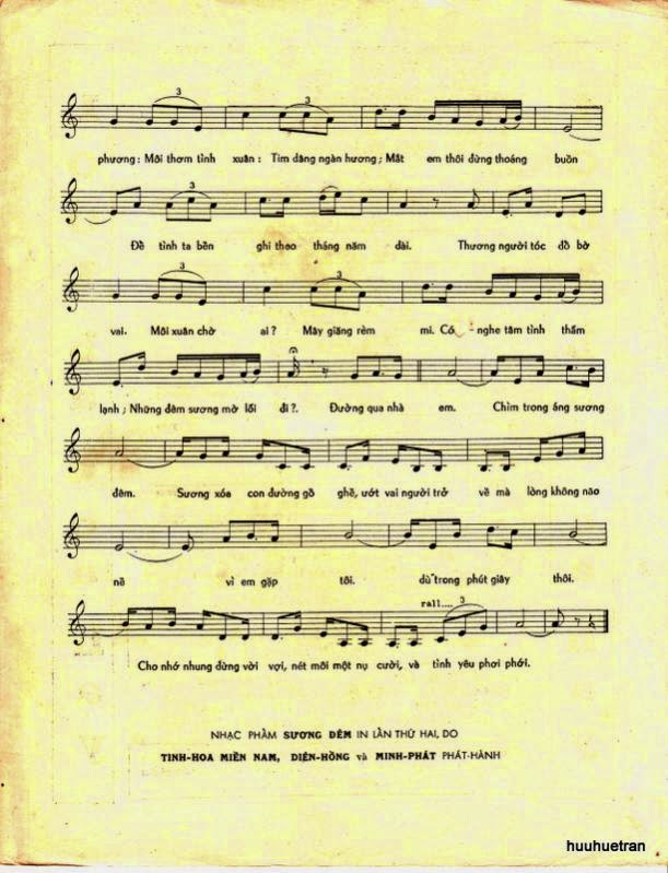 Sheet nhạc Sương đêm - Trang 3