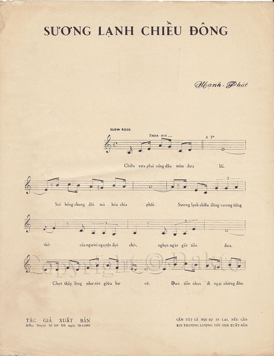 Sheet nhạc Sương lạnh chiều đông - Trang 2