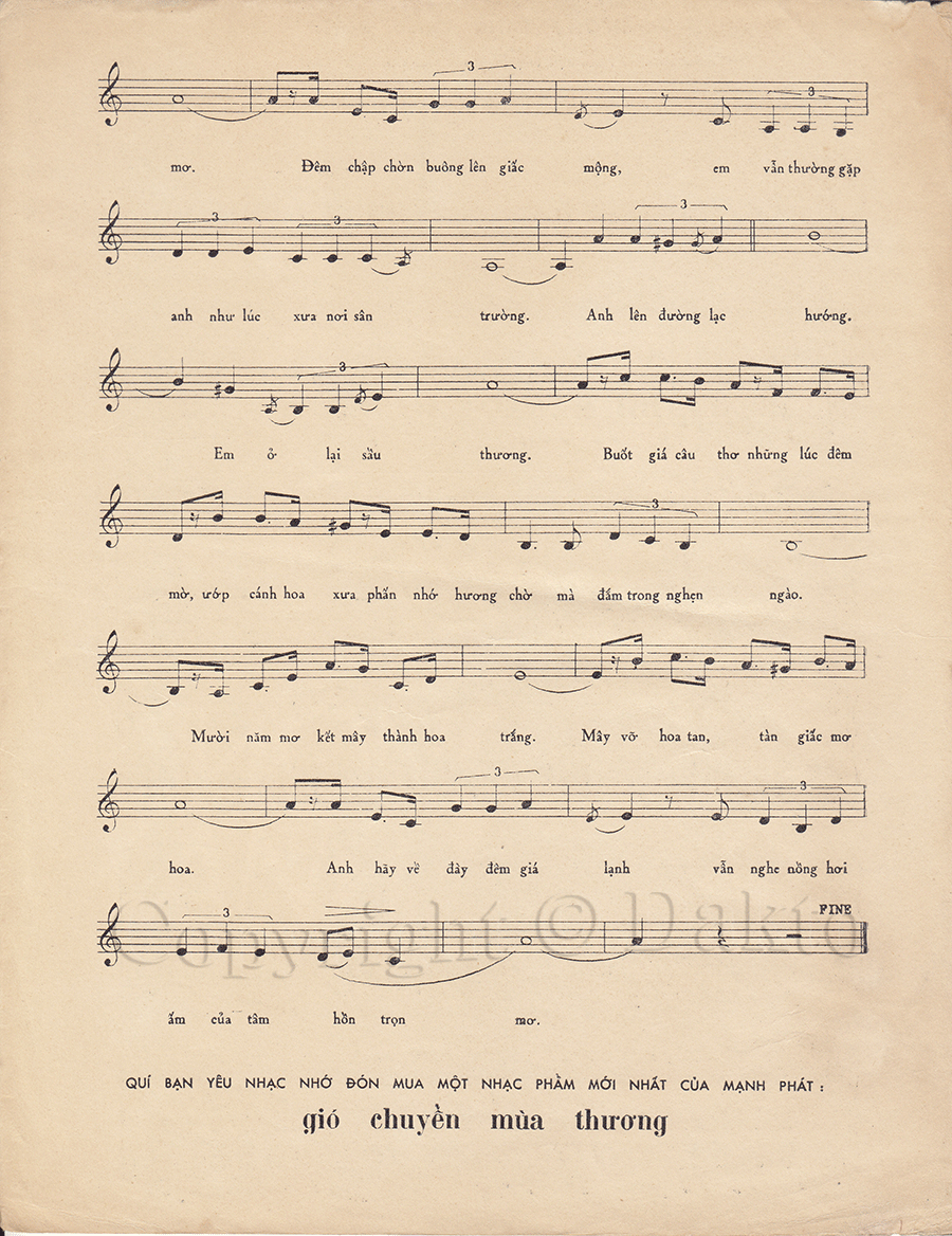 Sheet nhạc Sương lạnh chiều đông - Trang 3