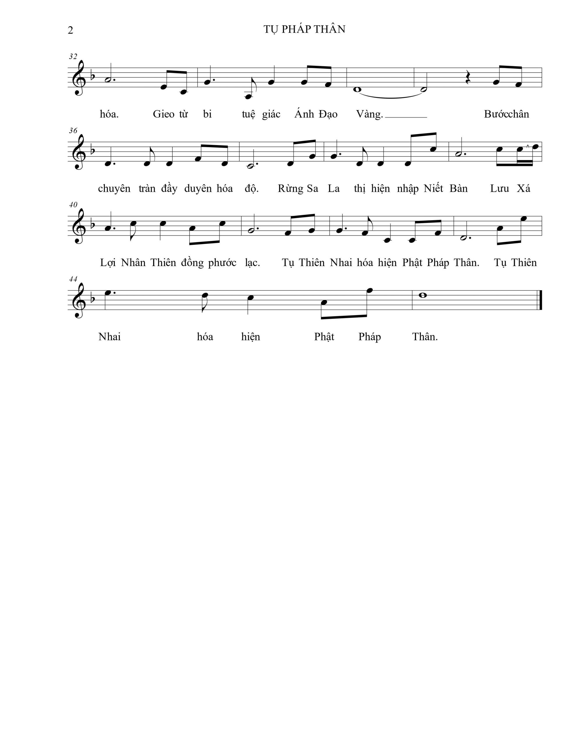 Sheet nhạc Tự pháp thân - Trang 2