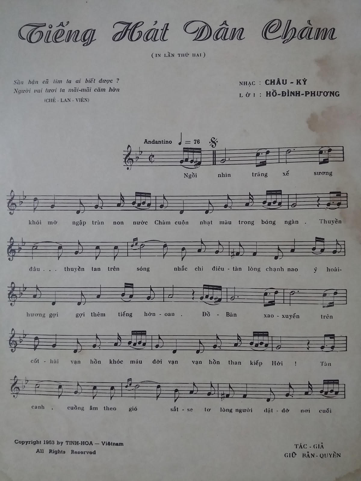 Sheet nhạc Tiếng hát dân Chàm - Trang 2