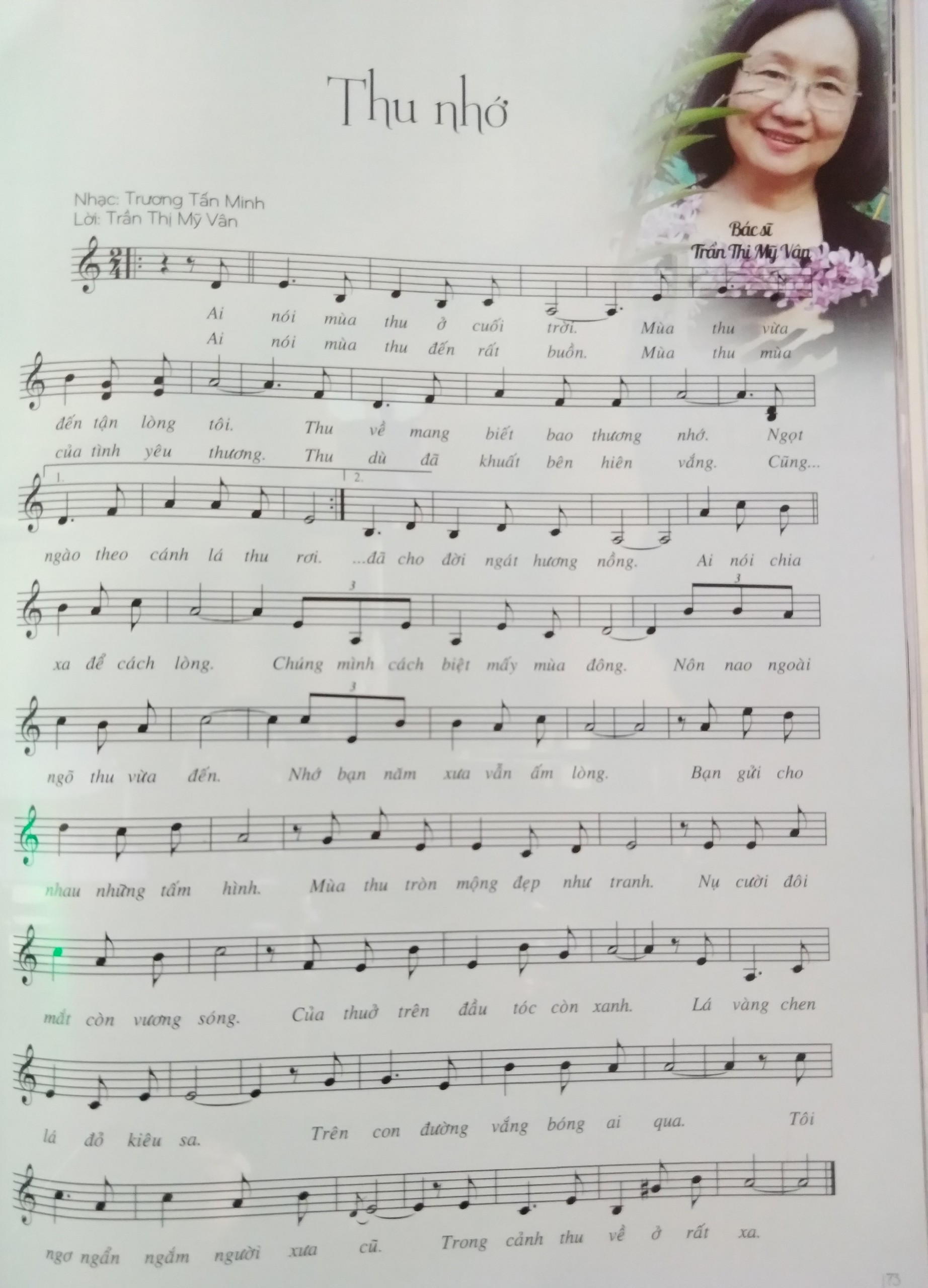 Sheet nhạc Thu nhớ - Trang 1