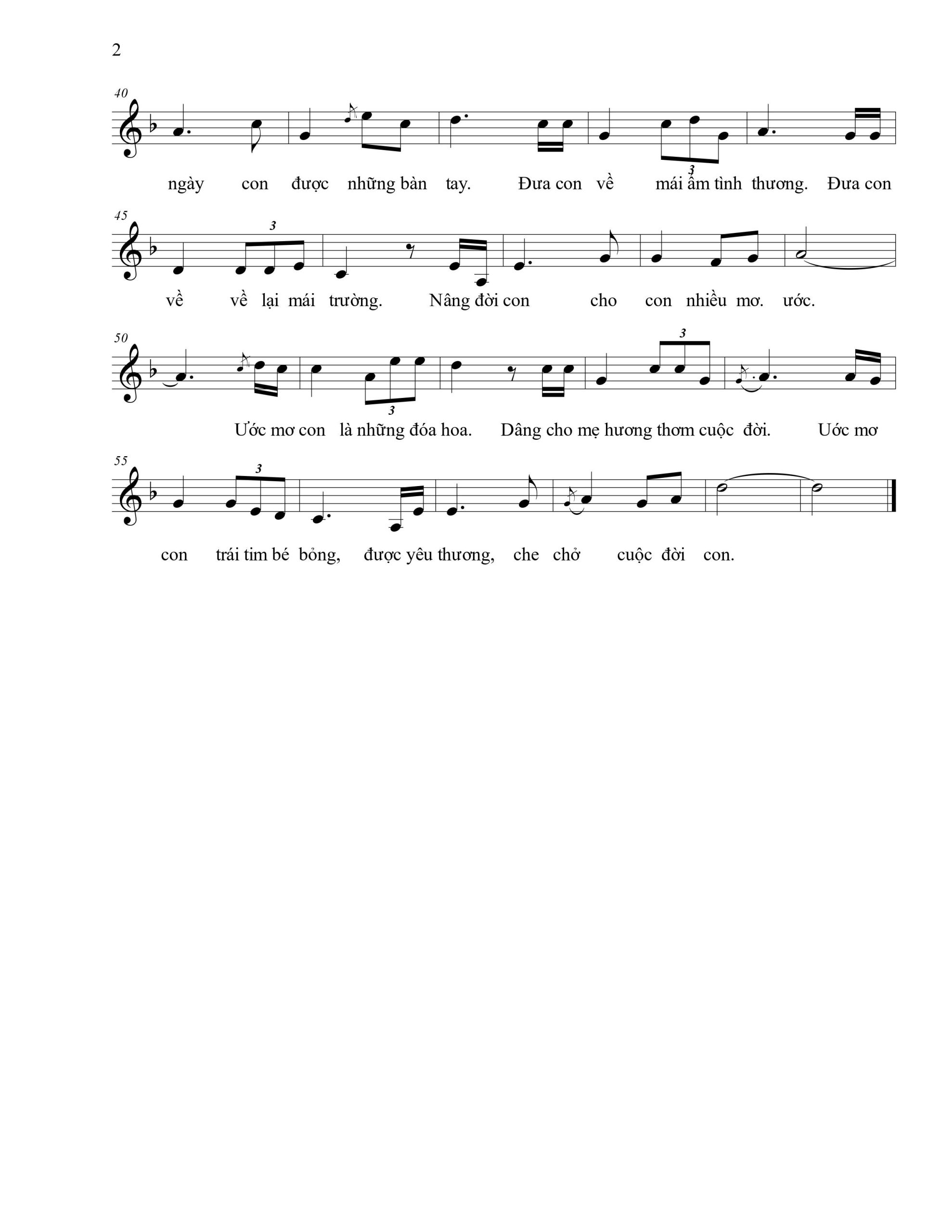Sheet nhạc Trái tim bé bỏng - Trang 2