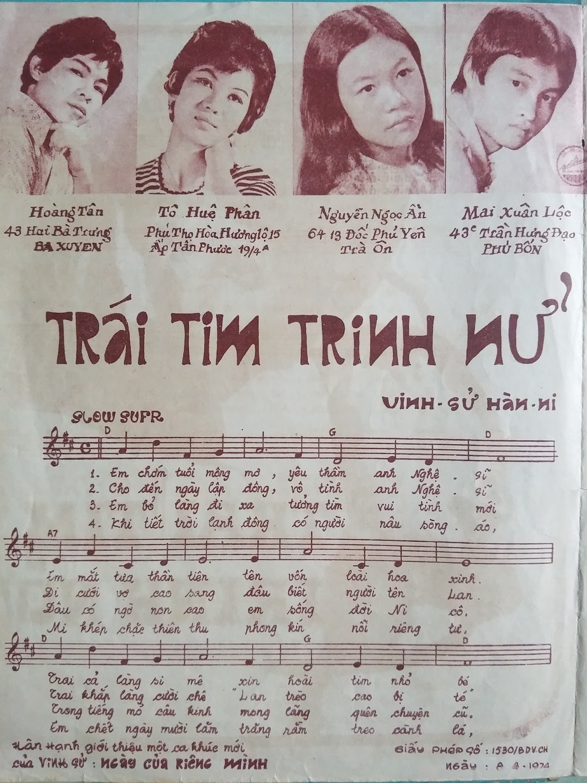 Sheet nhạc Trái tim trinh nữ - Trang 2