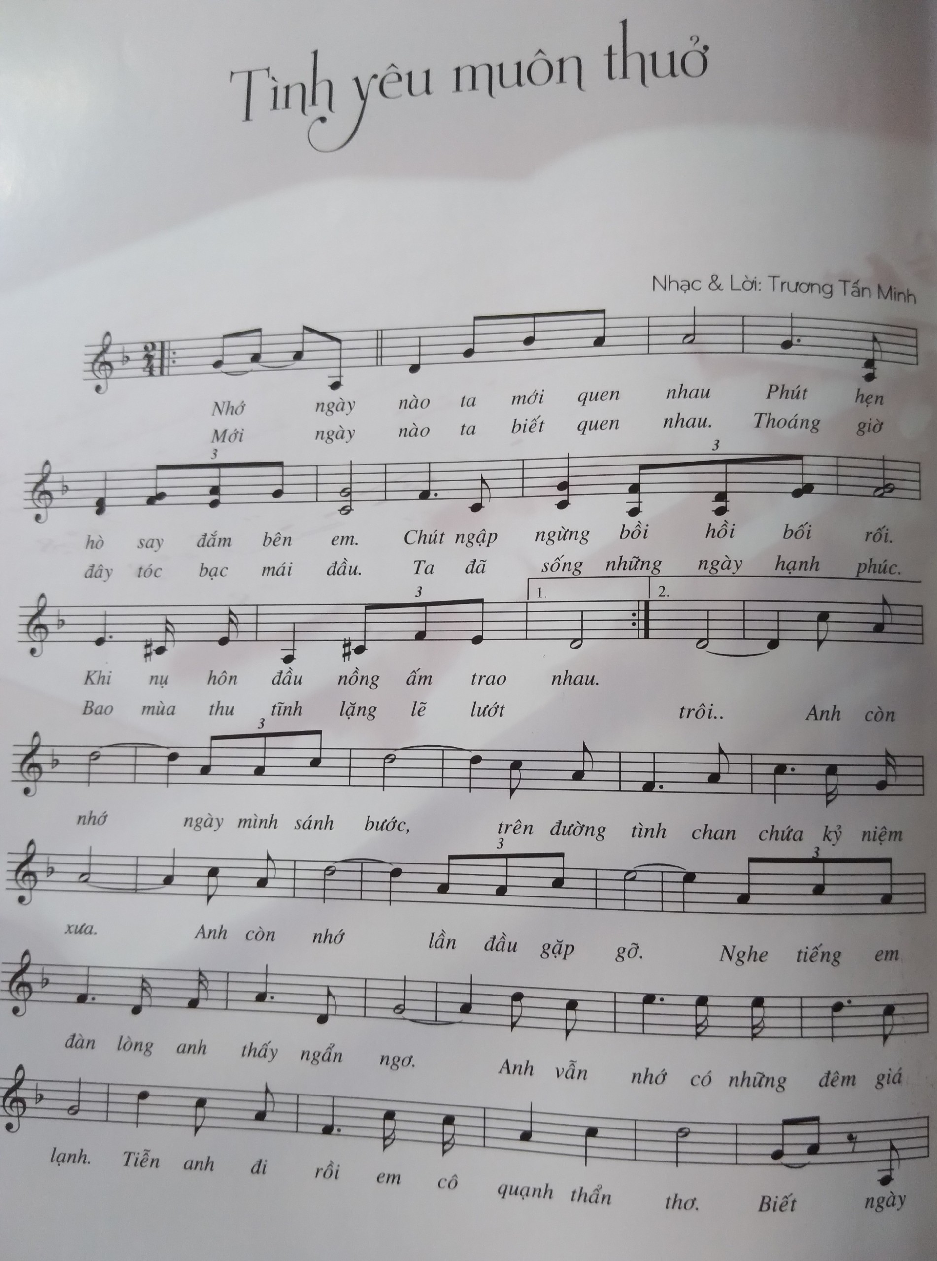 Sheet nhạc Tình yêu muôn thuở - Trang 1