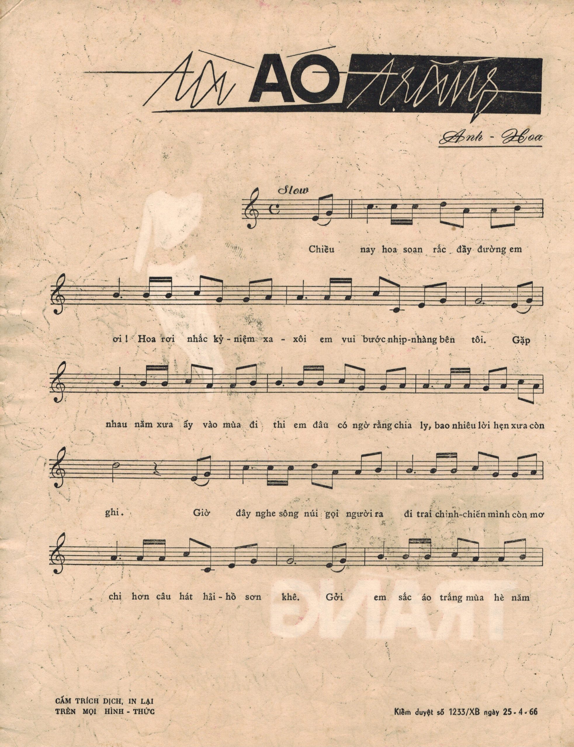 Sheet nhạc Tà áo trắng - Trang 2