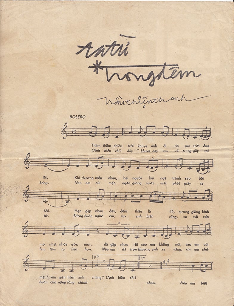 Sheet nhạc Tạ từ trong đêm - Trang 2