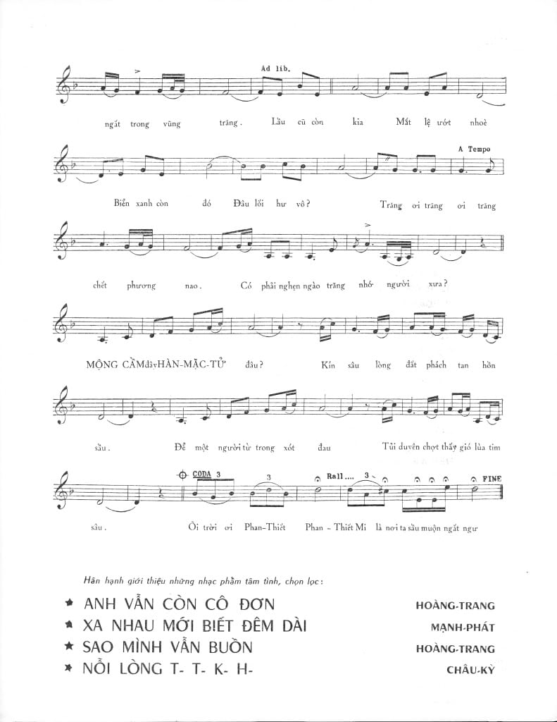 Sheet nhạc Tâm sự Mộng Cầm - Trang 3