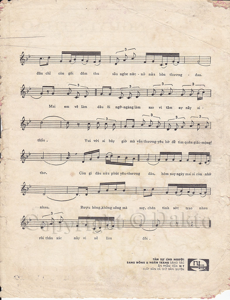 Sheet nhạc Tâm sự cho người - Trang 3