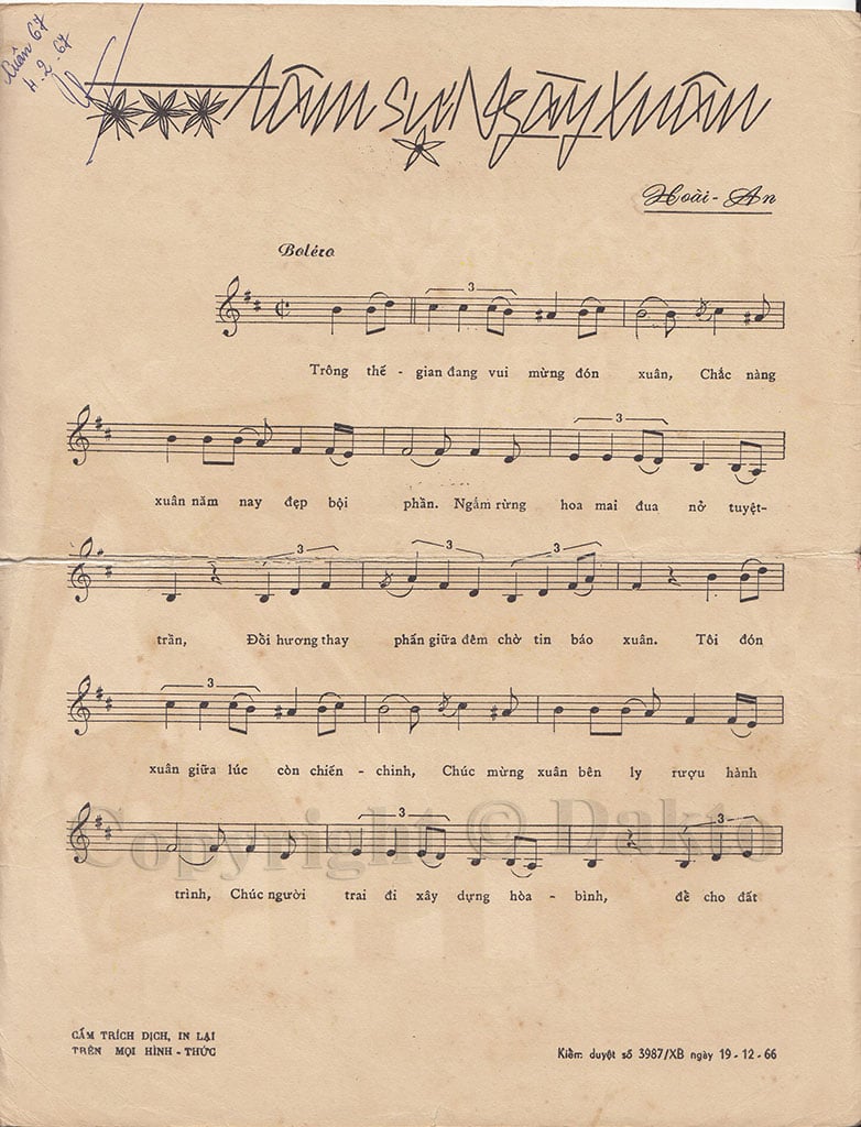 Sheet nhạc Tâm sự ngày xuân - Trang 2