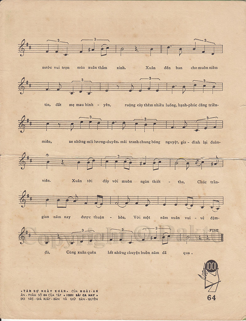 Sheet nhạc Tâm sự ngày xuân - Trang 3